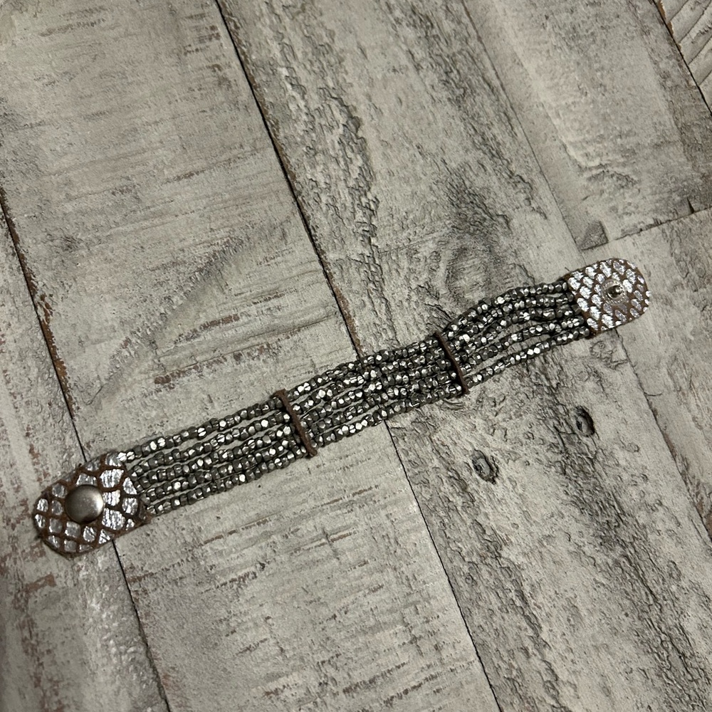 Noonday Collection Silver and Black Beaded Bracelet